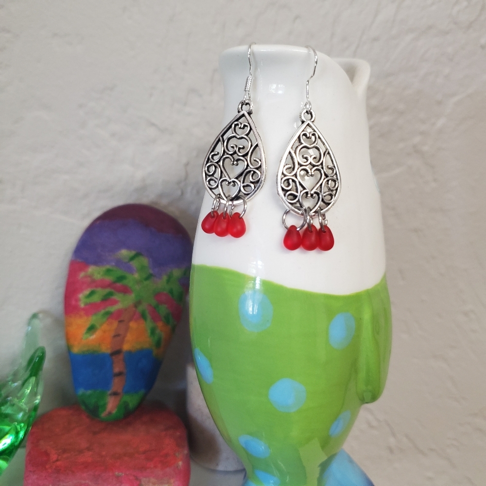 Glass and Metal earrings